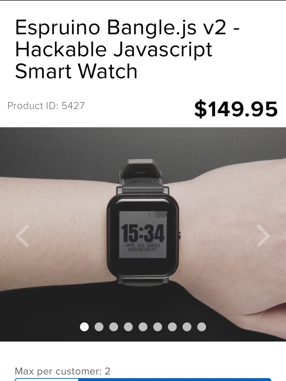 Bangle.js v2 Smartwatch - Black